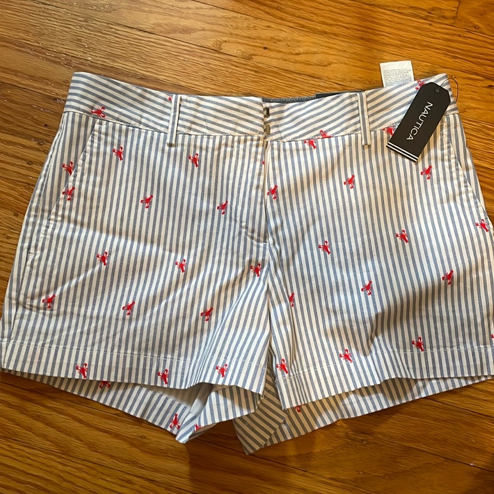 Nautical striped lobster shorts